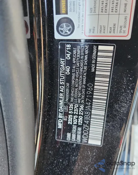 2018 Mercedes-Benz E 300 from USA, damaged, VIN WDDZF4JB8JA471960
